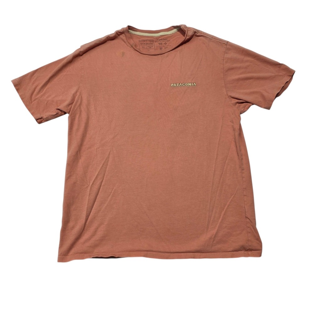 Patagonia Graphic Tee Mens M Terracotta Desert Road Trip Organic Cotton